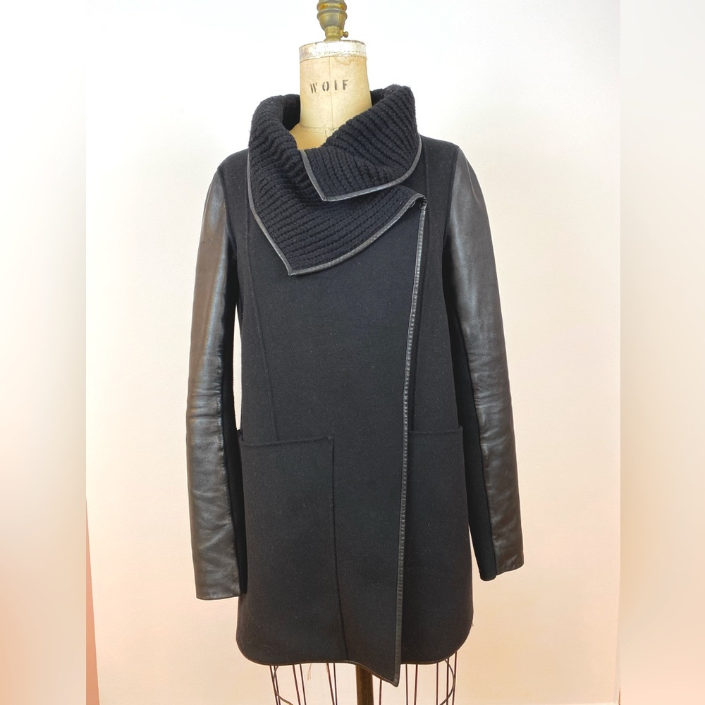 MACKAGE Leather & Wool Coat